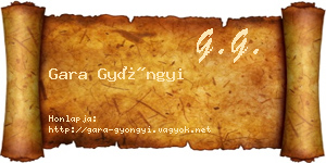 Gara Gyöngyi névjegykártya